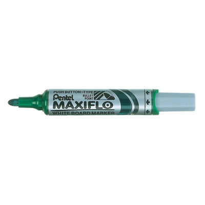 Pentel Maxiflo White Board Marker, Bullet Point 2.5mm, 12/box, Green