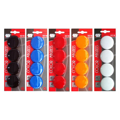 SDI Color Magnets, 40mm, 4/pack, available in Black, Blue, Orange, Red or White