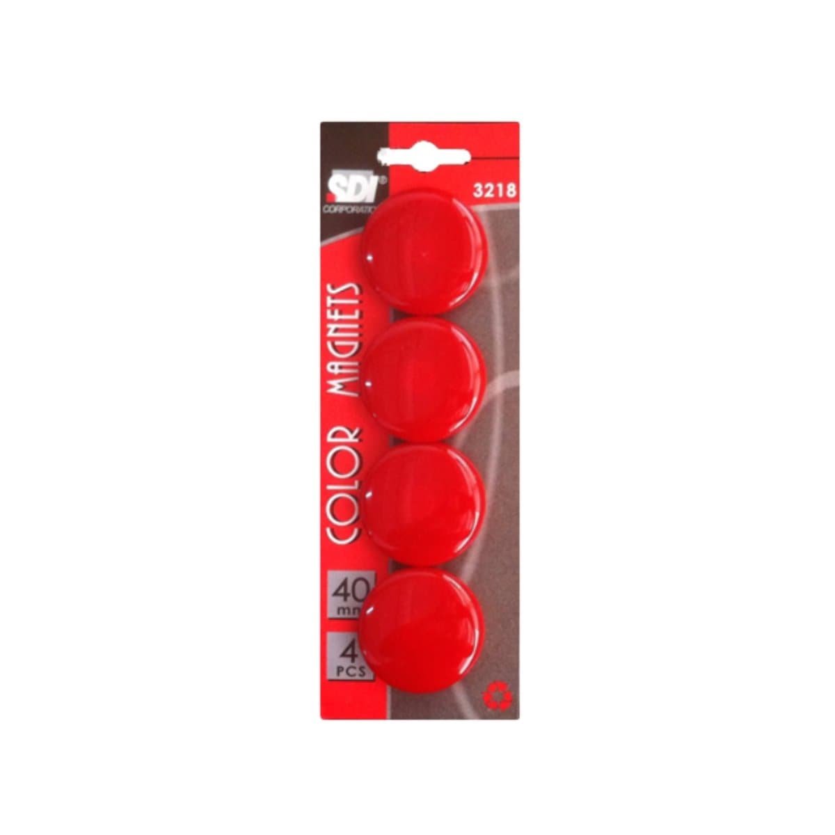 SDI Color Magnets, 40mm, 4/pack, available in Black, Blue, Orange, Red or White