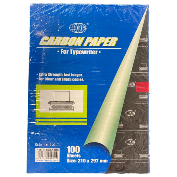 FIS Carbon Paper A4 for Typewriter, 100sheets/pack, Black - Office ...