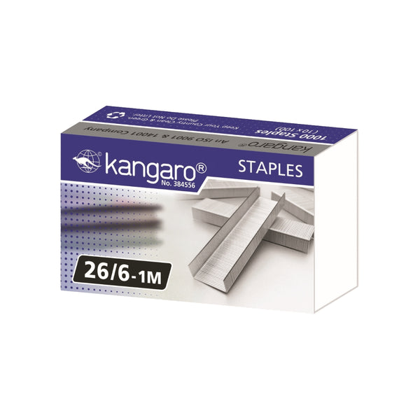 Agrafes Kangaro N°26/6 - Lot De 1000 Pièces | Acier Galvanisé Haute Résistance | Pour Agrafeuses Standards