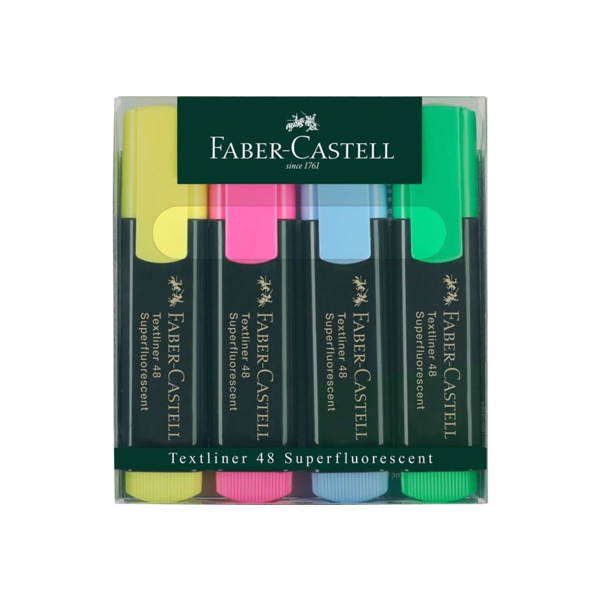 Faber Castell Highlighter, Textliner 48, 4/set, Assorted Colors