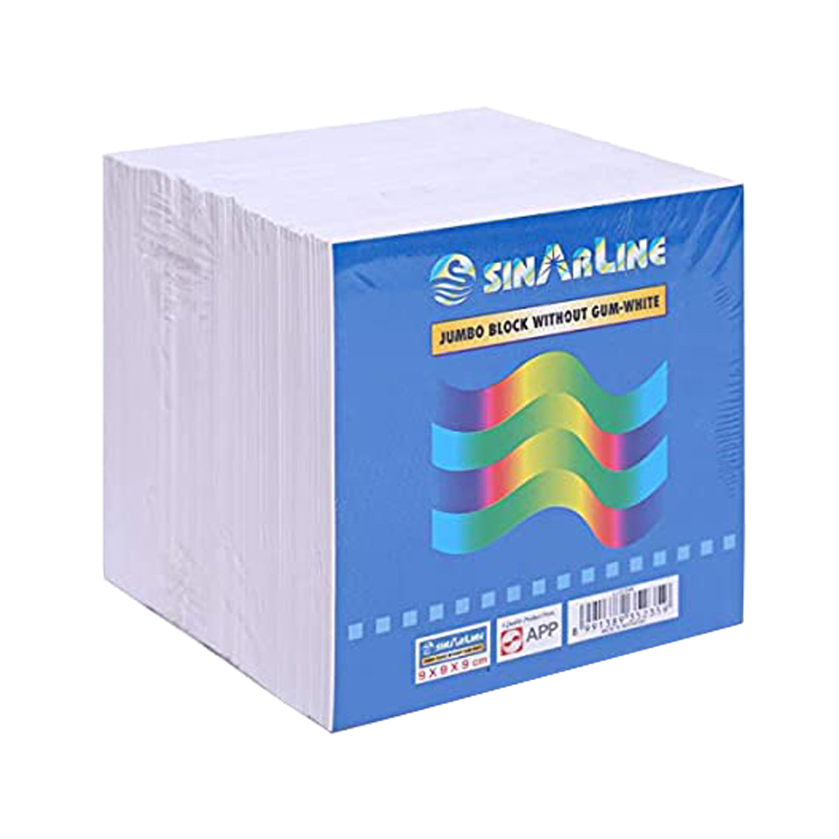 Sinarline Paper Cube without gum 9x9x9 cm, White