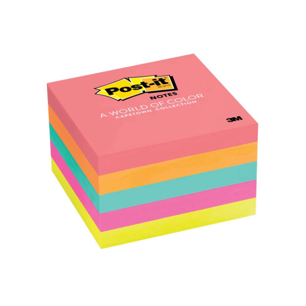  Post-it Notes - Mini Cube - Pink Coral, Neon Orange, Neon  Pink, Neon Orange - 400 Sheets - 51 mm x 51 mm : Office Products