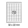 xel-lent 72 labels/sheet, rounded corners, 32 x 22 mm, 100sheets/pack