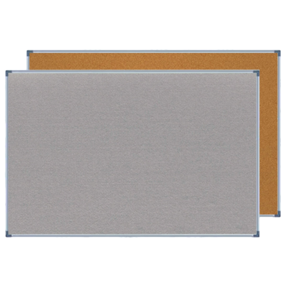 Double Sided Felt/Cork Pin Board, Grey/Cork