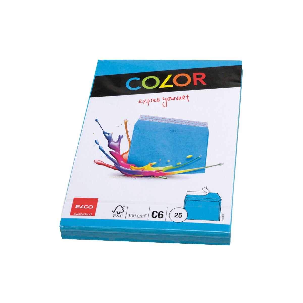 Elco Color Envelope C6, 4.5" x 6.5", 100g, 25/pack, Blue