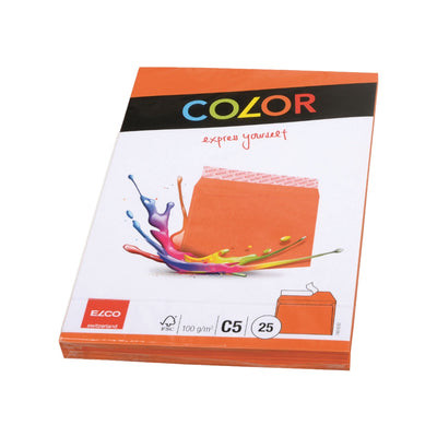 Elco Color Envelope C5, 6.5" x 9", 100g, 25/pack, Orange