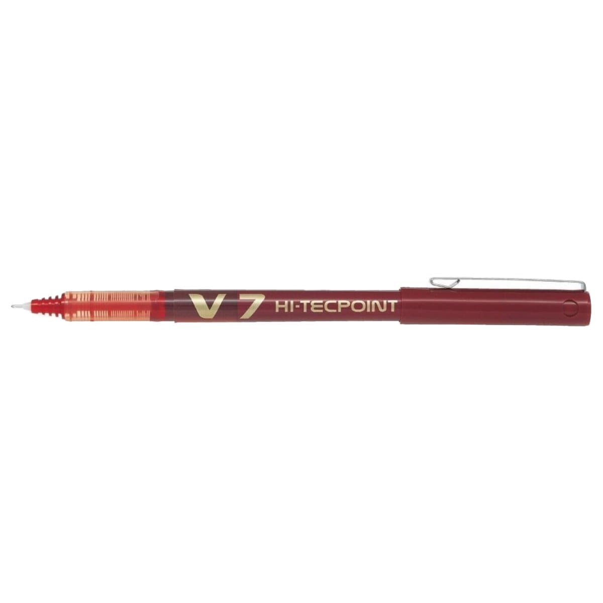 Pilot V7 Hi-Tecpoint BX-V7 Roller Ball Pen, 0.7mm, Red