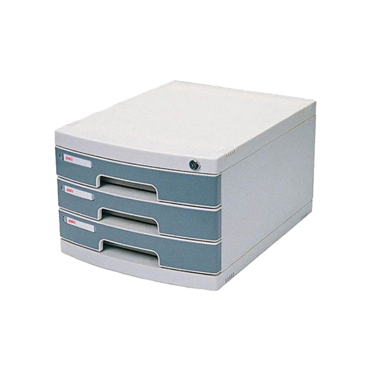 deli 3 Drawer Cabinet with Lock, Grey