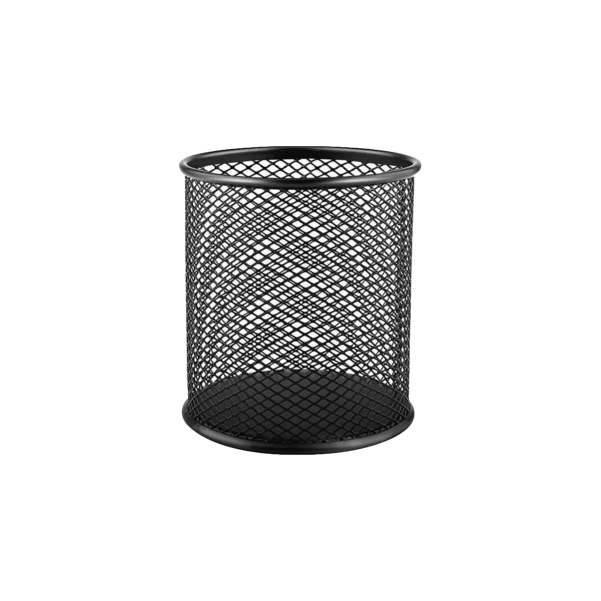 Partner Metal Mesh Pen Holder, Round, Black