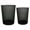 Deluxe Metal Mesh Waste Basket, Round, Assorted Sizes, Black