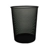 Deluxe Metal Mesh Waste Basket, Round, Assorted Sizes, Black