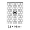 xel-lent 96 labels/sheet, rounded corners, 32 x 16 mm, 100sheets/pack, White