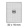 xel-lent 96 labels/sheet, rounded corners, 32 x 16 mm, 100sheets/pack, White