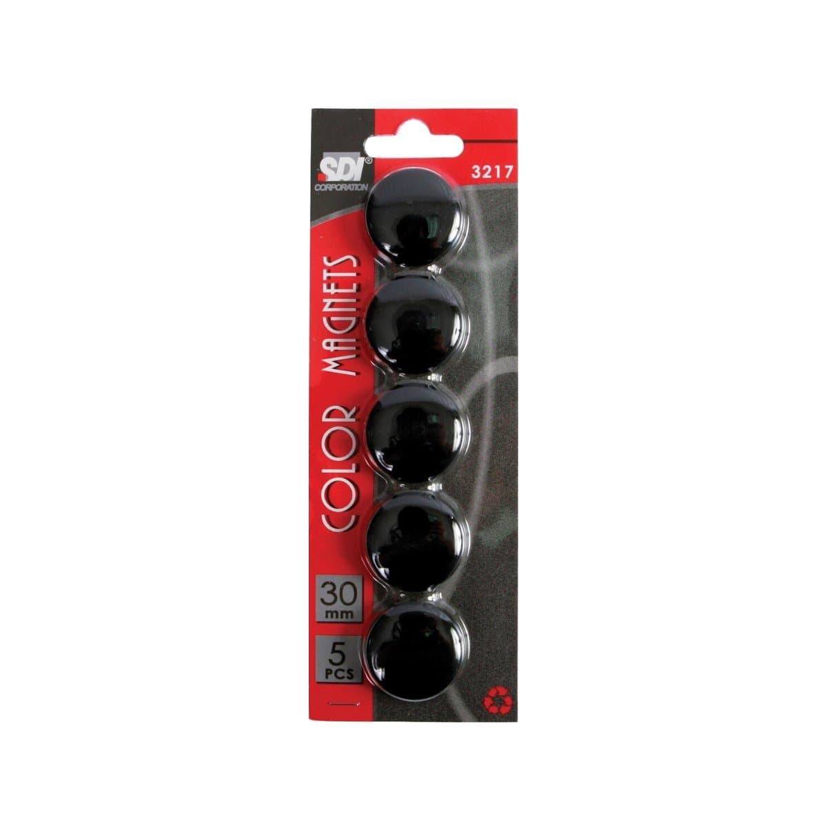 SDI Color Magnets, 30mm, 5/pack, available in Black, Blue, Orange, Red or White