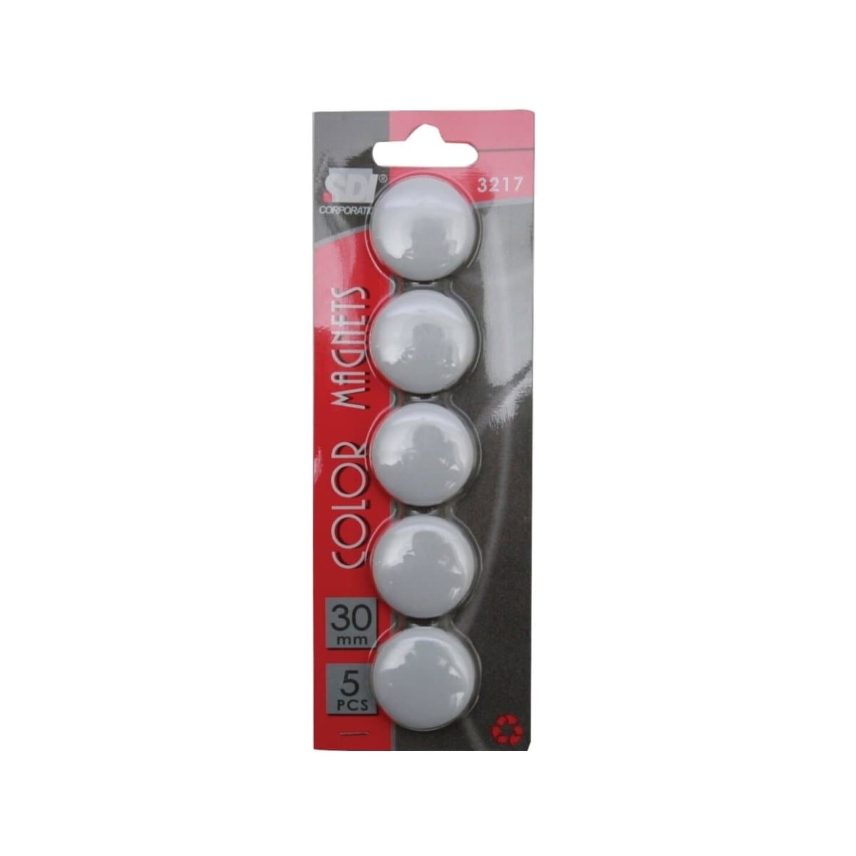 SDI Color Magnets, 30mm, 5/pack, available in Black, Blue, Orange, Red or White