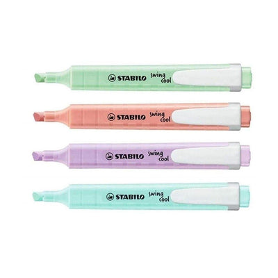 Stabilo Swing Cool Pastel Highlighters, 4/set, Assorted Colors