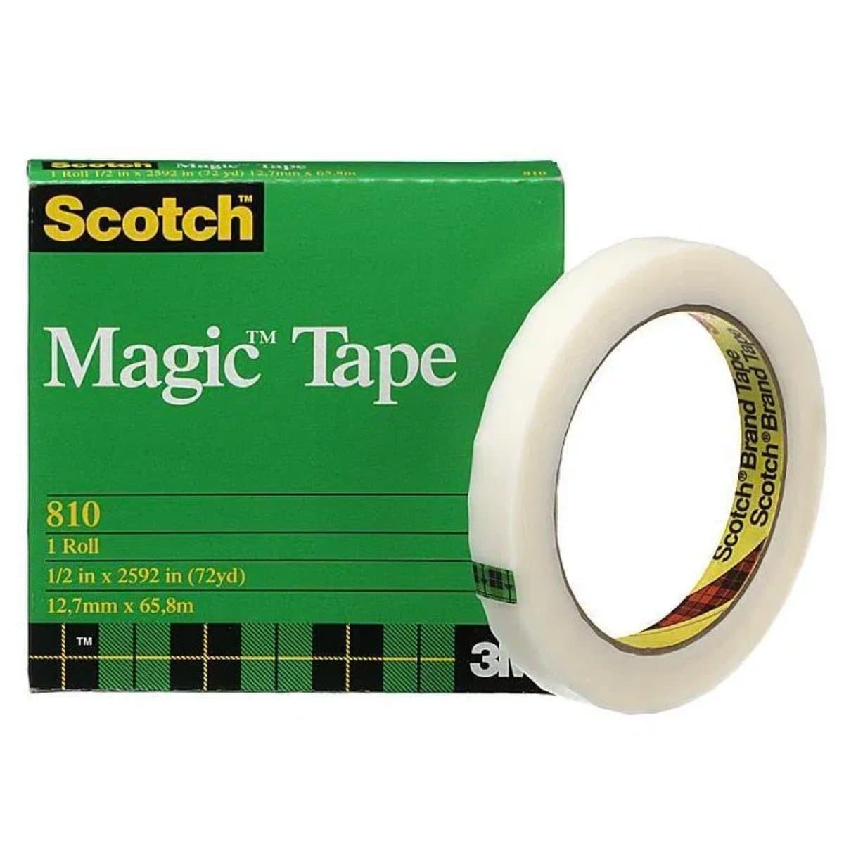 3M Scotch Magic Tape, 12.7mm x 65.8m, 1/2inch x 72yards