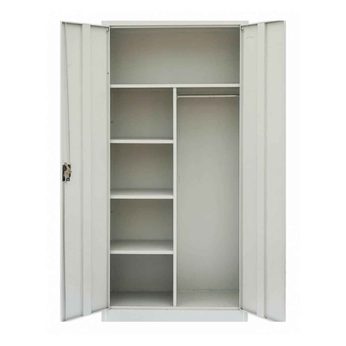 Rexel Domestic Cupboard, 183x91.8x48 cm, Swing Door, Grey