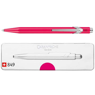 CARAN d'ACHE 849 Ballpoint Pen with Box, 0.25mm, Fluo Pink