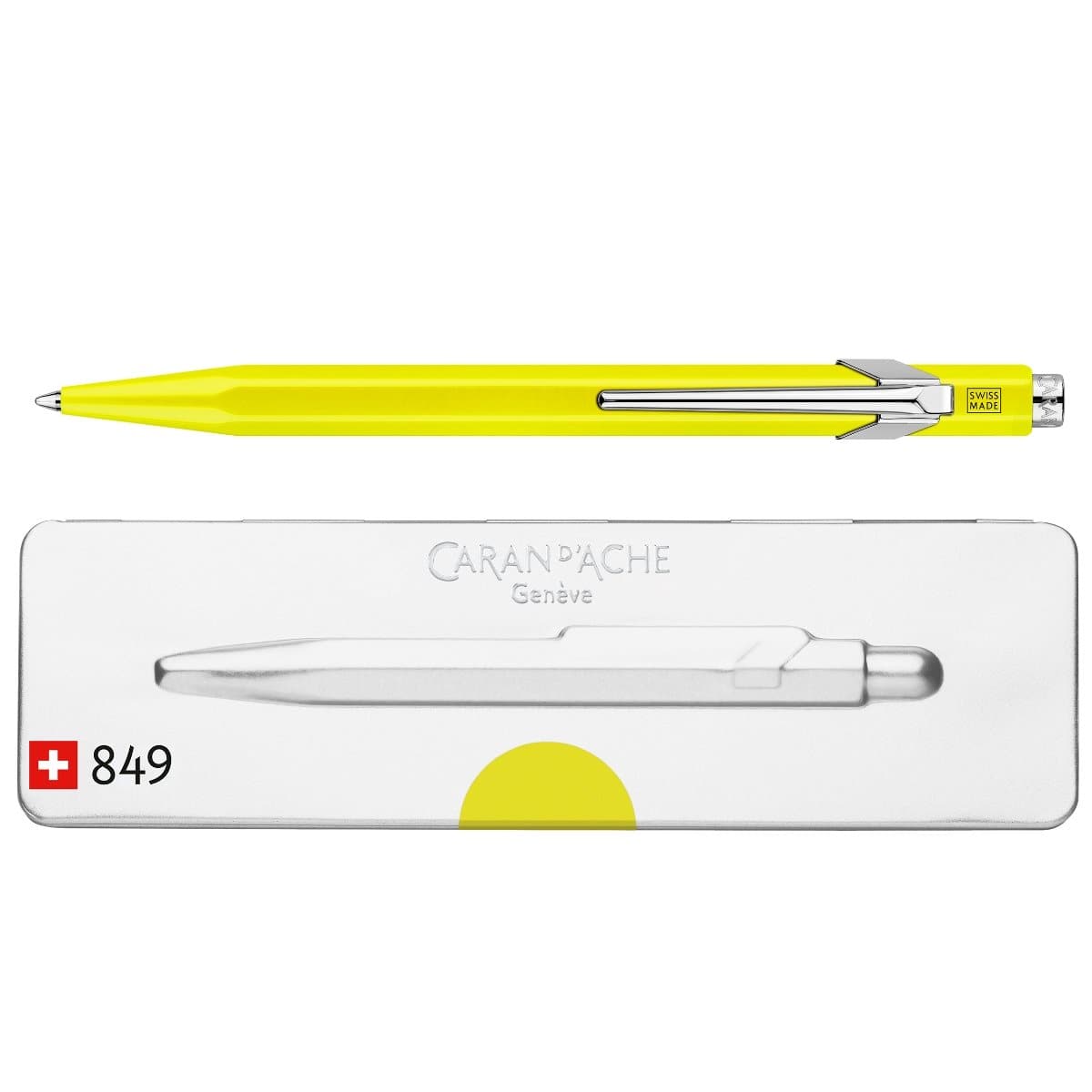 CARAN d'ACHE 849 Ballpoint Pen with Box, 0.25mm, Fluo Yellow