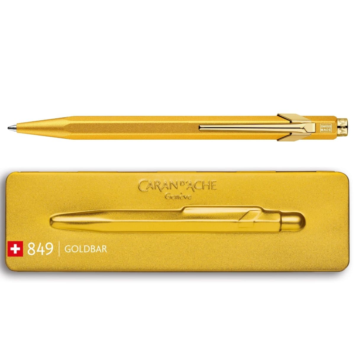 CARAN d'ACHE 849 Ballpoint Pen with Box, GOLDBAR 2012, 0.25mm, Gold