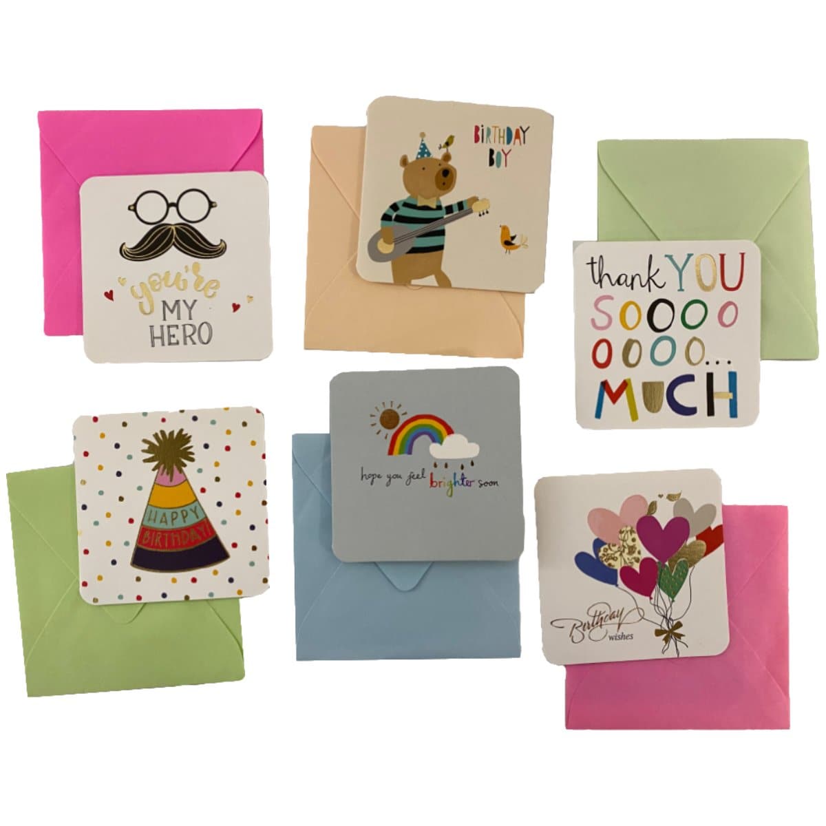 Mini Greeting Card with Envelope, Various Subjects, per piece