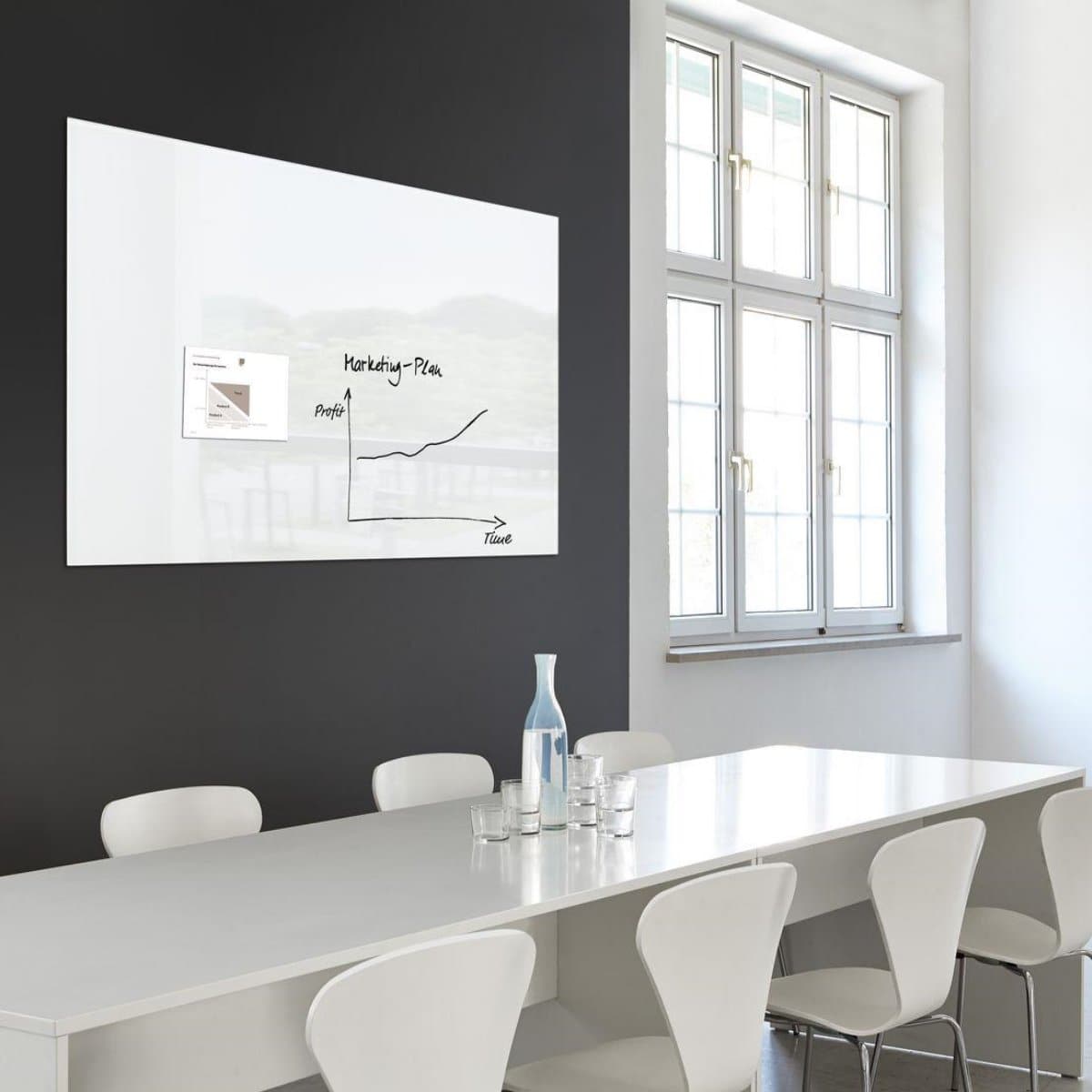 Sigel Magnetic Glass Board ARTVERUM, 120 x  90 cm, White