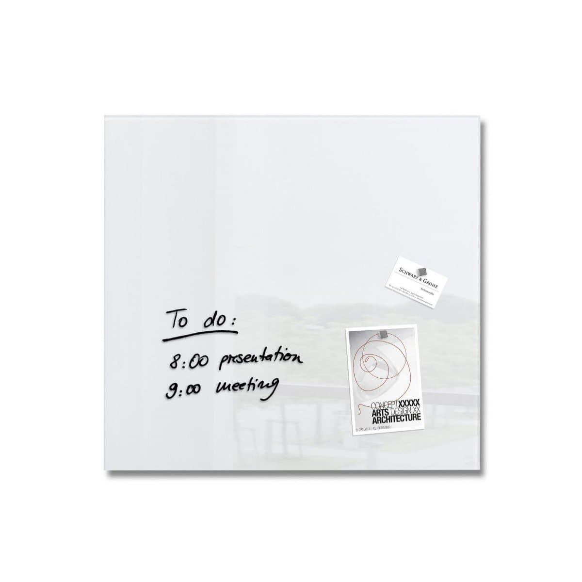 Sigel Magnetic Glass Board ARTVERUM,  48 x 48 cm, White