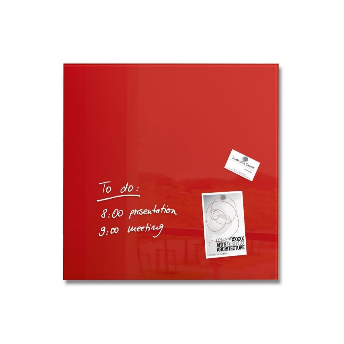 Sigel Magnetic Glass Board ARTVERUM,  48x48cm, Red