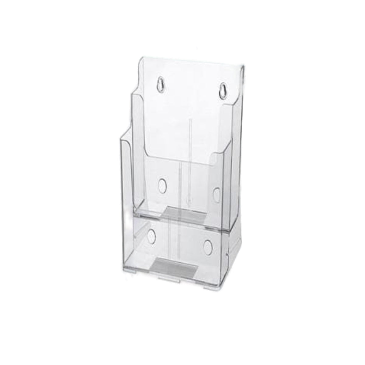 Acrylic Brochure Holder Table/Wall Mount, 2 Tier, DL 100 x 210 mm