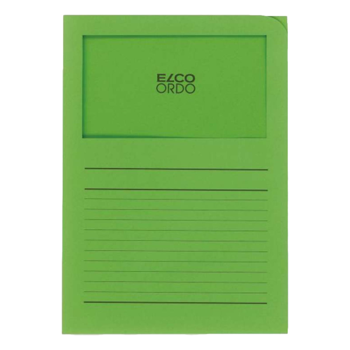 Elco Ordo Classico, L Paper Folder with Window, 5/pack, Green