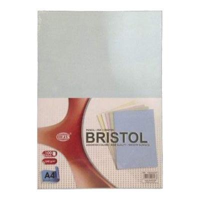 FIS Bristol Board A4, 240gsm, 100/pack, Assorted Colors