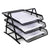 Deluxe Metal Mesh 3 Tier Document Tray, Black