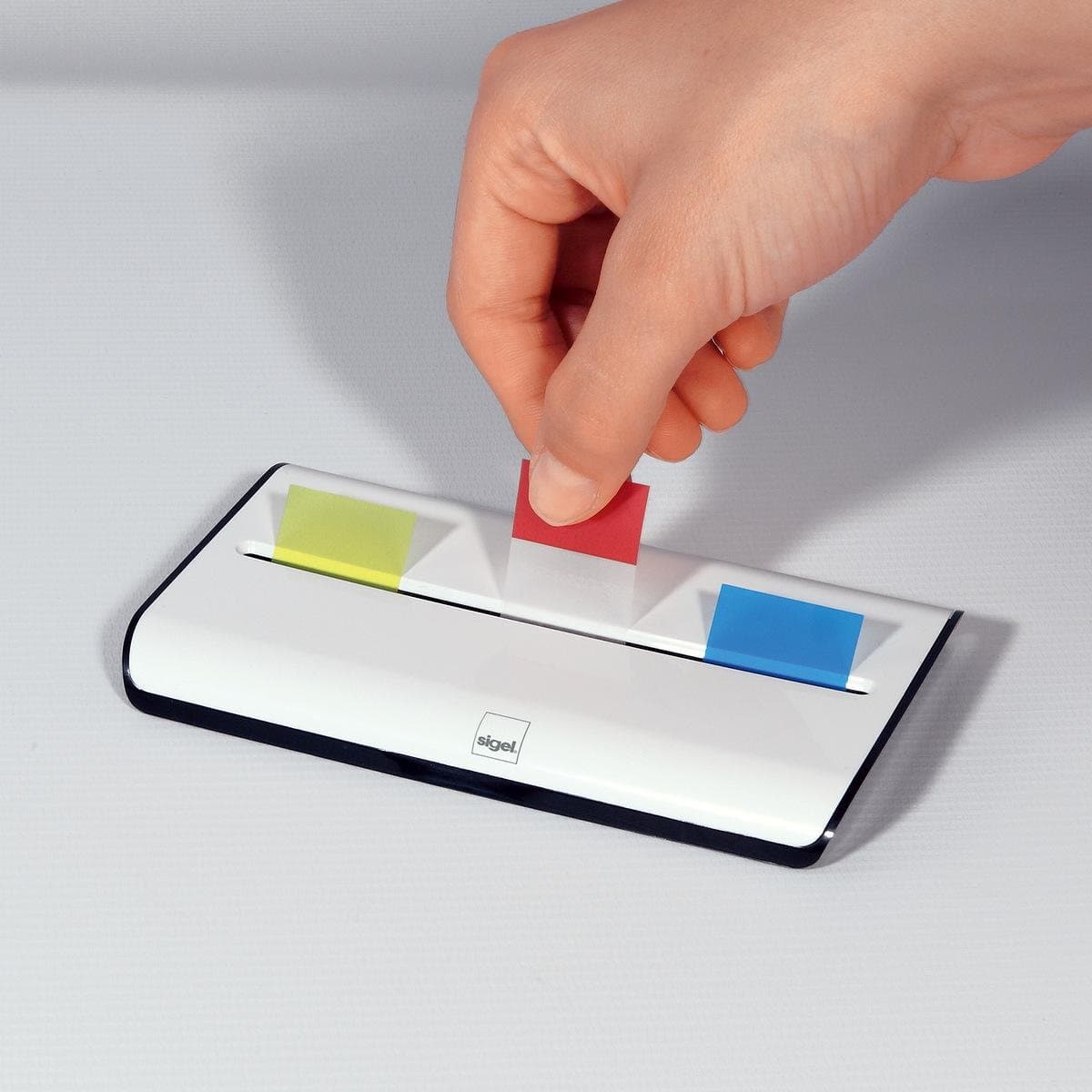 Sigel EYESTYLE PageMarker Dispenser, inclusive 150 markers, White