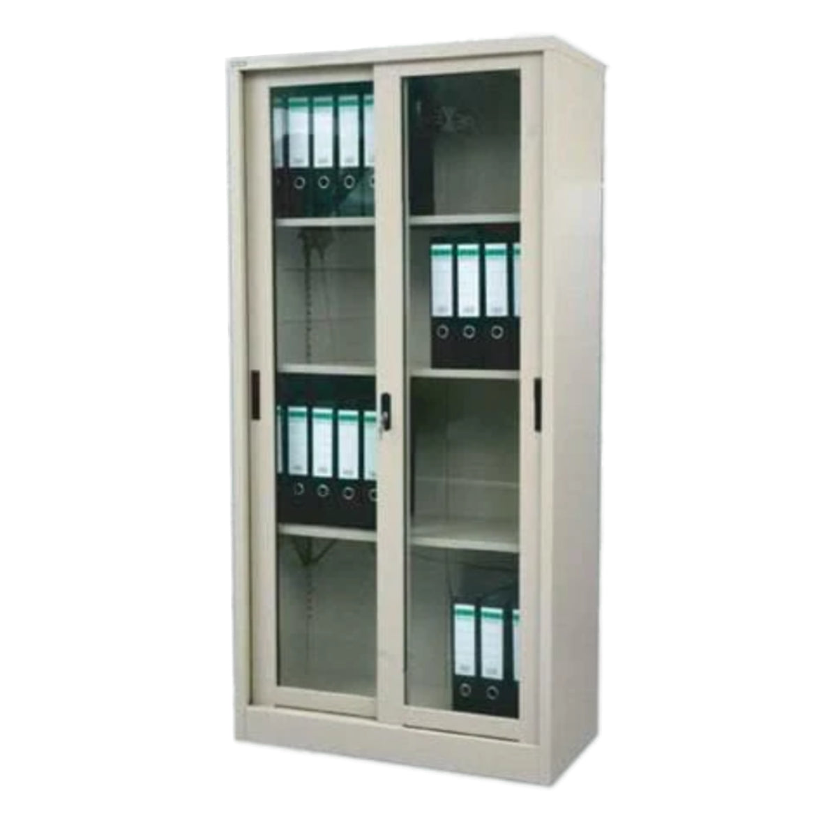 Cupboard with new arrivals glass