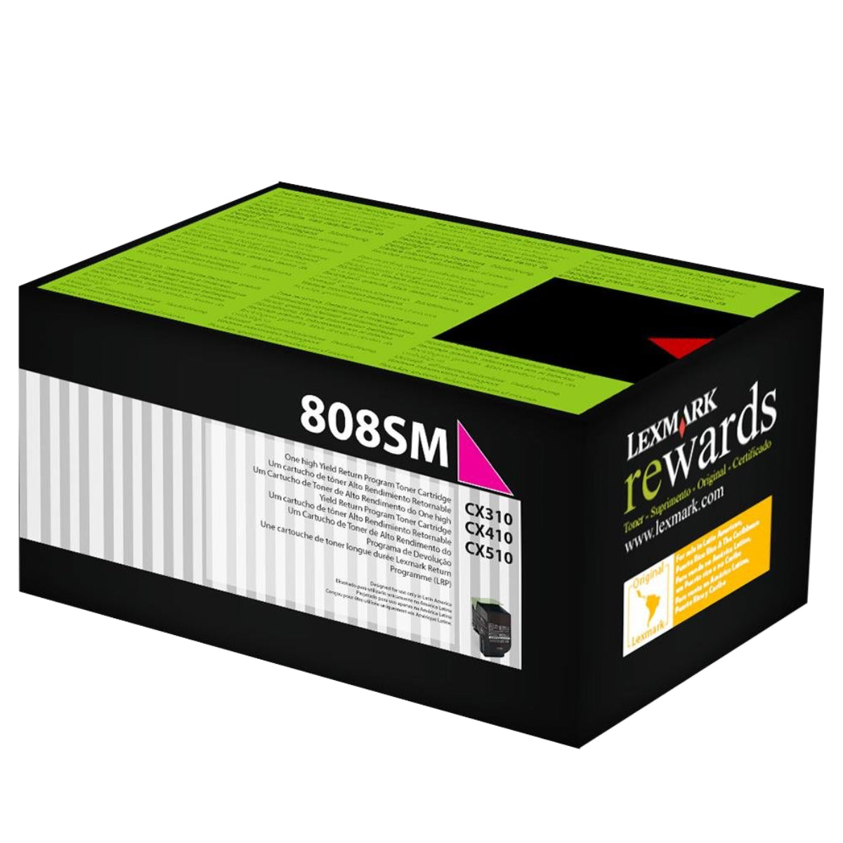 Lexmark 808SM Magenta Toner Cartridge - 80C8SY0