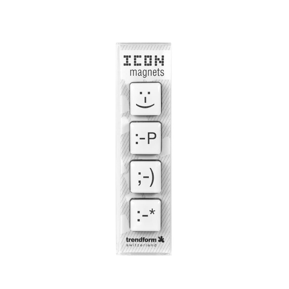 Trendform Magnets ICON-EMOTICONS, Set of 4, White