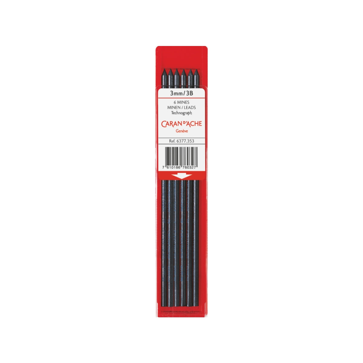 CARAN d'ACHE Technograph Leads 3mm 3B, 6/pack