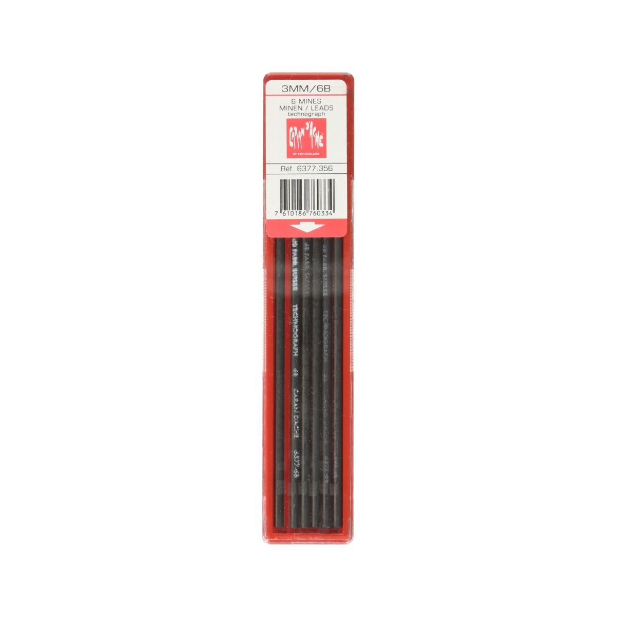 CARAN d'ACHE Technograph Leads 3mm 6B, 6/pack