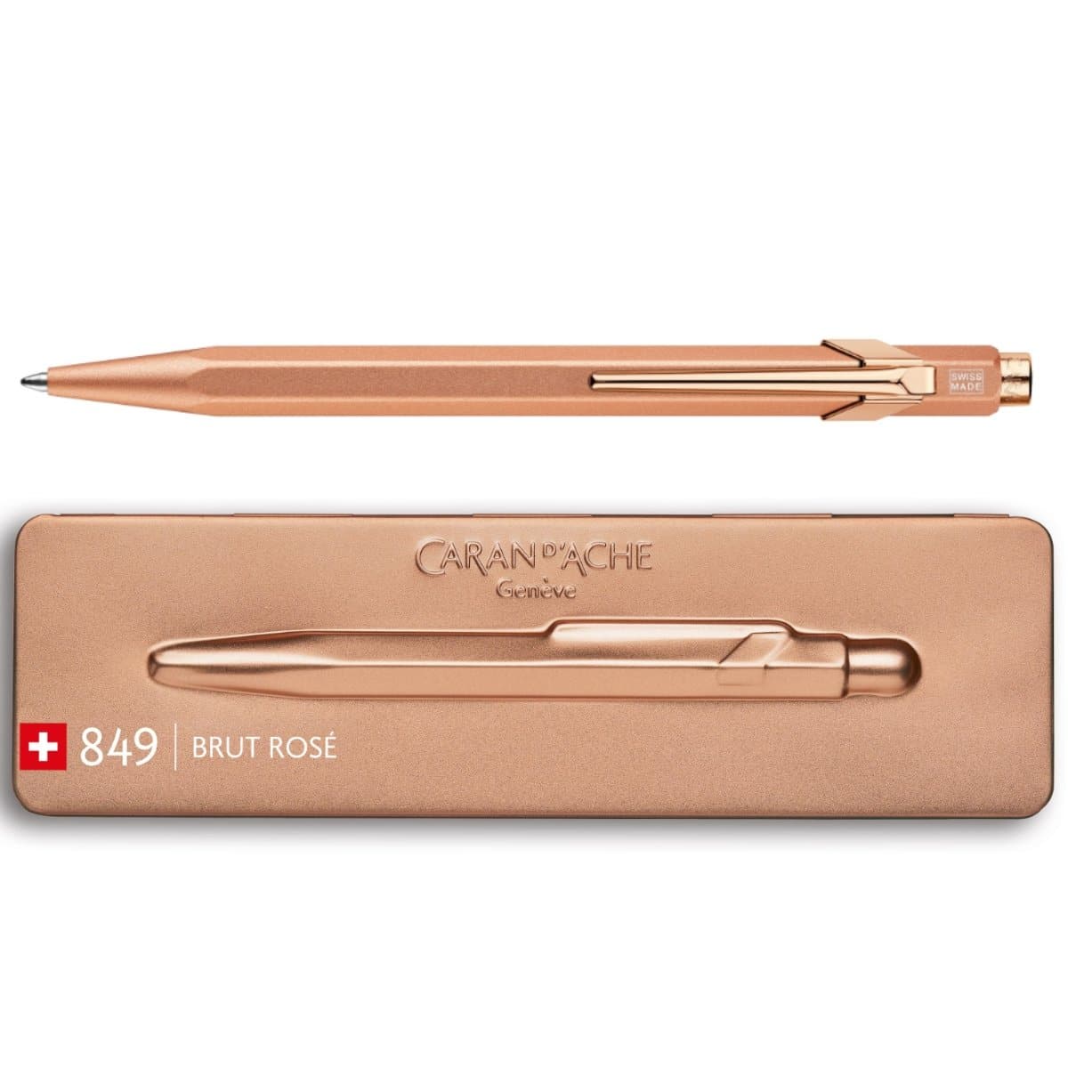 CARAN d'ACHE 849 Ballpoint Pen with Box, 0.25mm, Brut Rosé