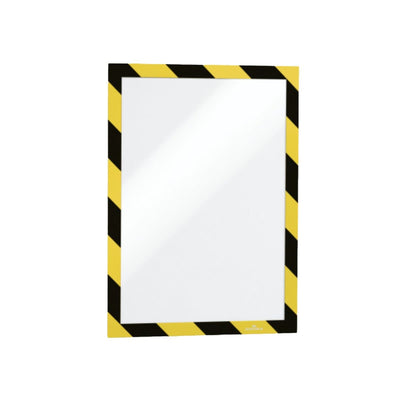 Durable DURAFRAME Security, Self-Adhesive Magnetic Frame A4, 2/pack, Black/Yellow