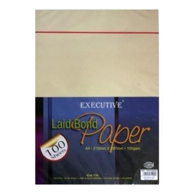 FIS Executive Laid Bond Paper A4, 100gsm, 100sheets/pack, Cream