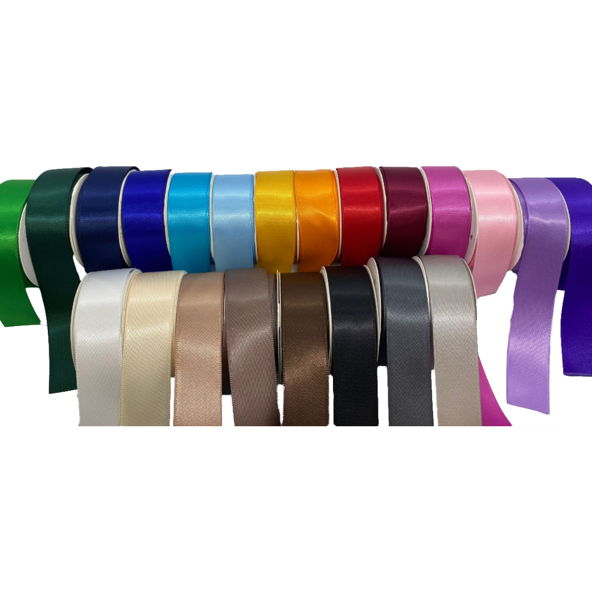 Satin Ribbon broad, 22mm x 10yards, Various Colors