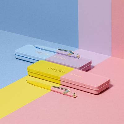 CARAN d'ACHE 849 Ballpoint Pen PAUL SMITH with Box, Sky Blue/Lavender - Limited Edition